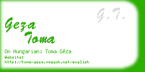 geza toma business card